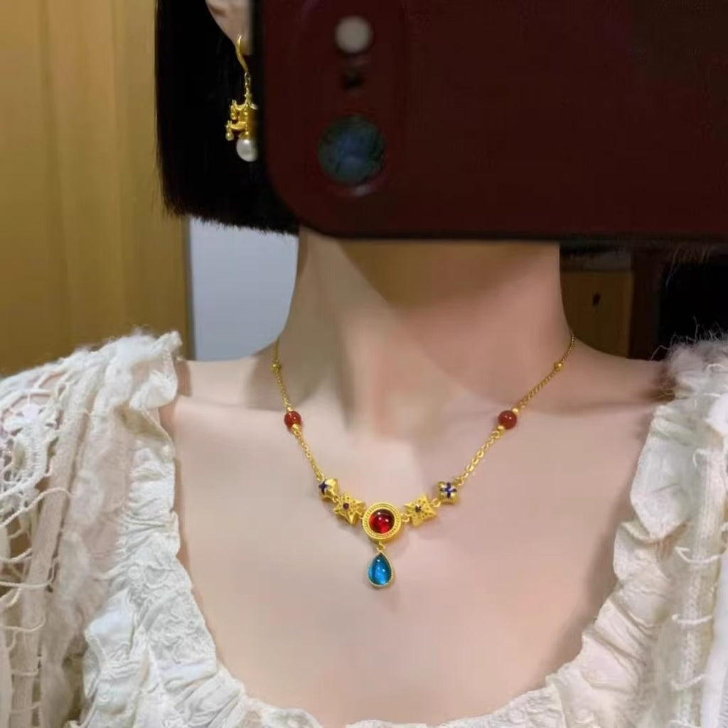 Filigree Palace-Style Vintage Necklace: Gilded Chinese Elegance, Exquisite Choker-01