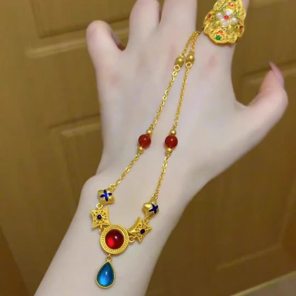 Filigree Palace-Style Vintage Necklace: Gilded Chinese Elegance, Exquisite Choker-01