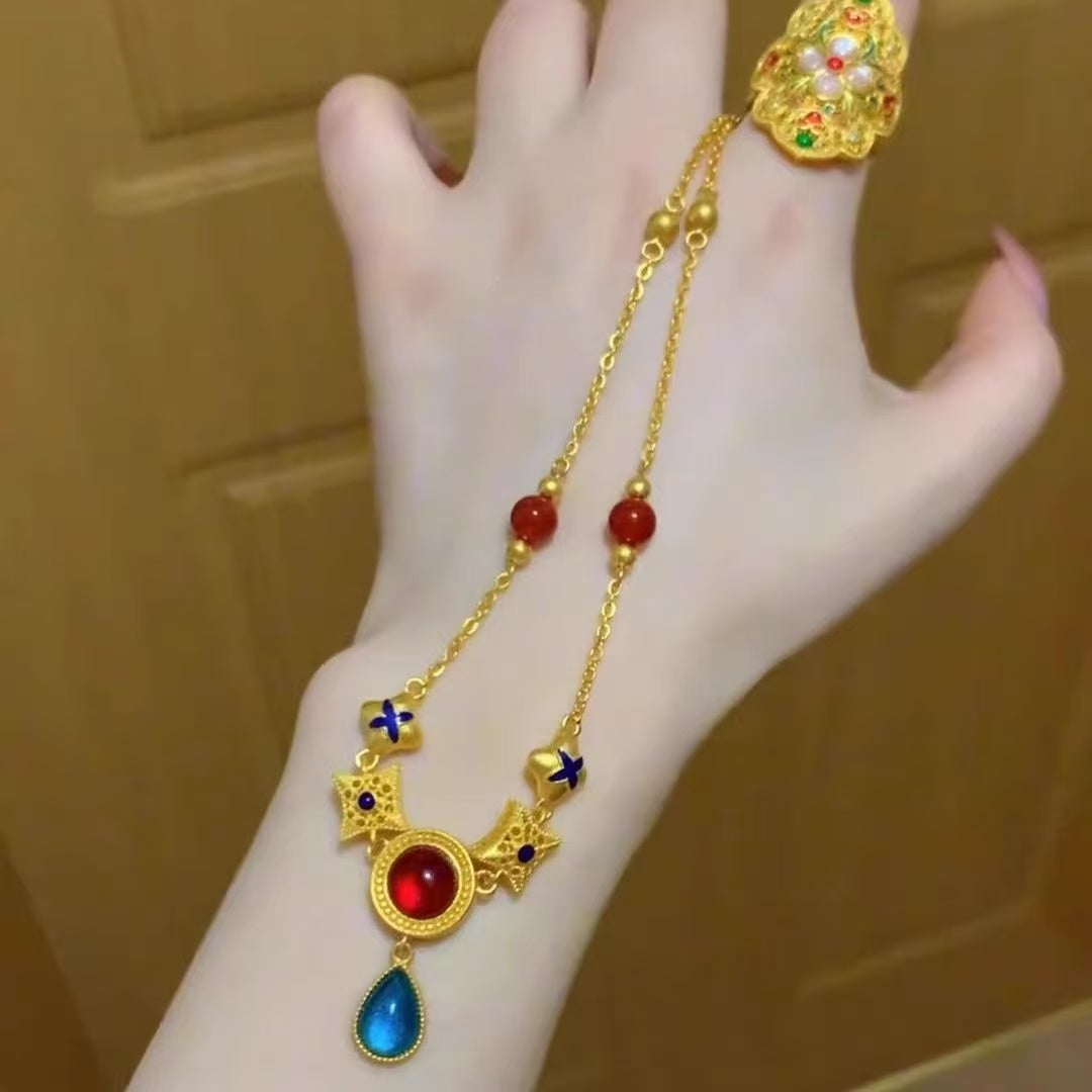 Filigree Palace-Style Vintage Necklace: Gilded Chinese Elegance, Exquisite Choker-01