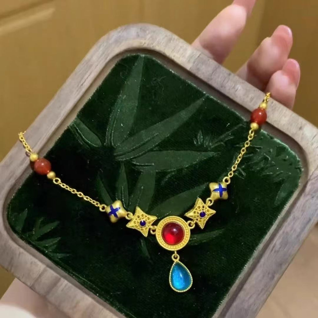 Filigree Palace-Style Vintage Necklace: Gilded Chinese Elegance, Exquisite Choker-01