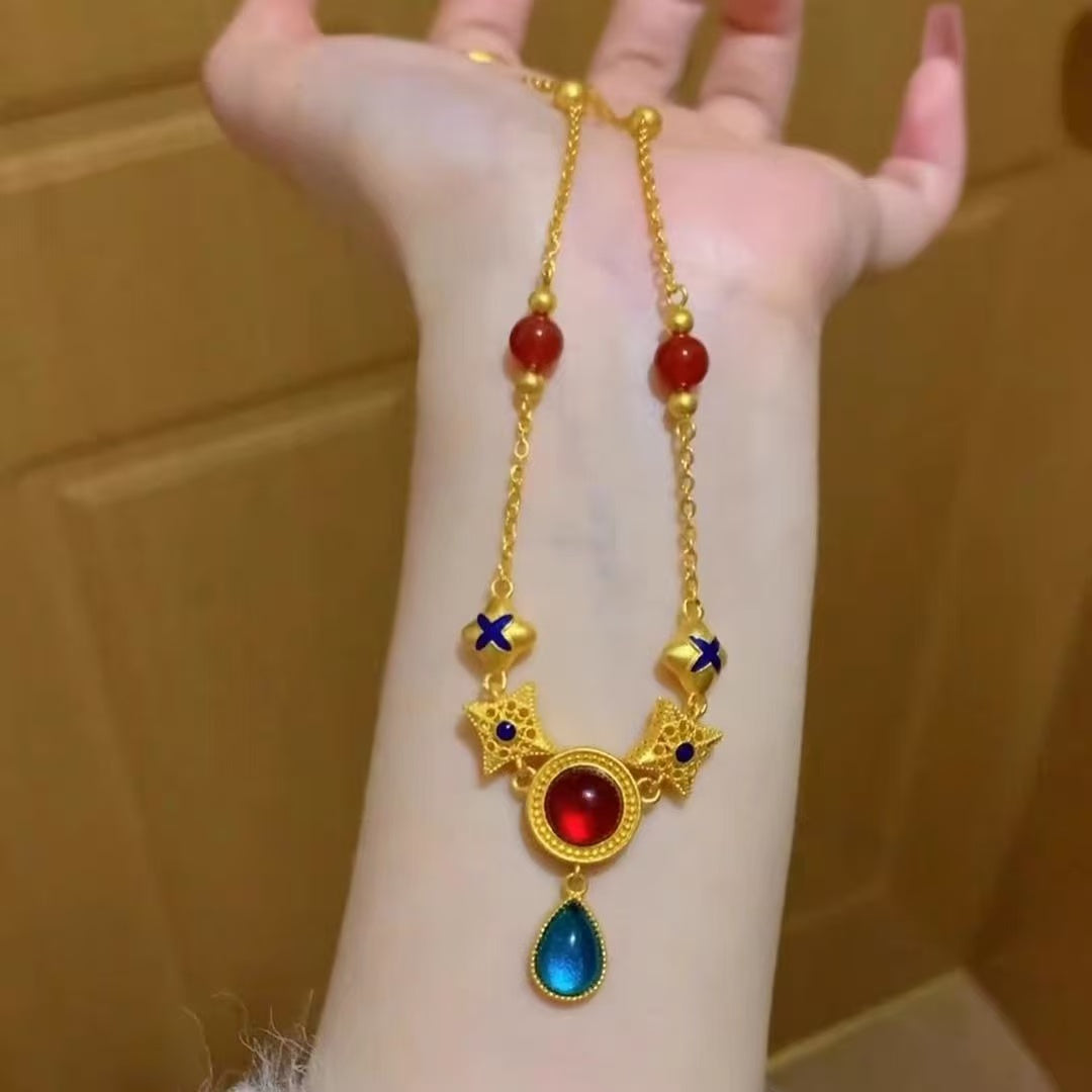 Filigree Palace-Style Vintage Necklace: Gilded Chinese Elegance, Exquisite Choker-01