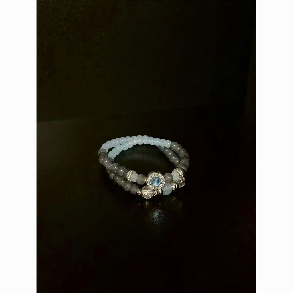 "Vintage | Grey • Moonlight • Beaded Bracelet"
