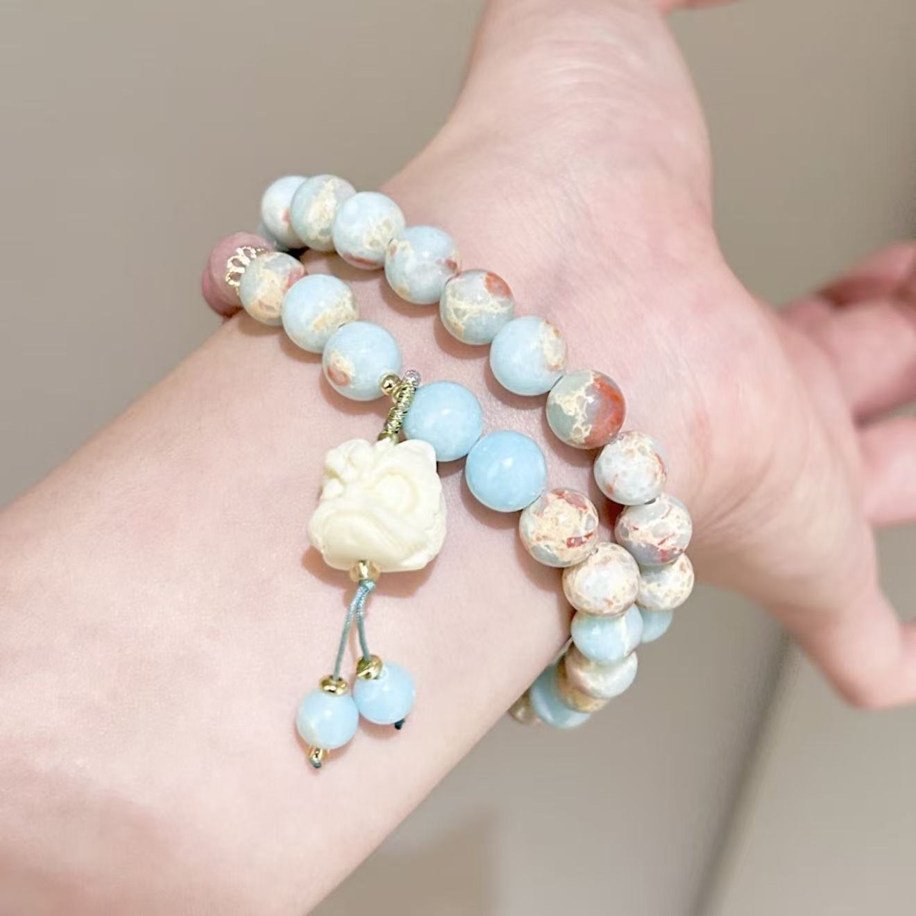 Double-Strand Lion Dance Bracelet: High-End, Guochao & Artistic