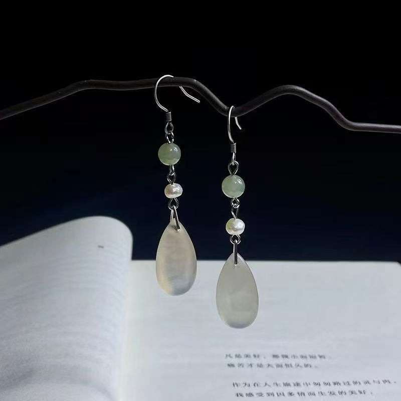 "Misty Rain Over Half the River" Earrings