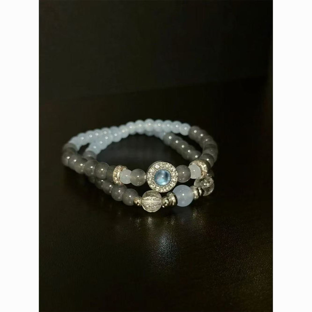 "Vintage | Grey • Moonlight • Beaded Bracelet"