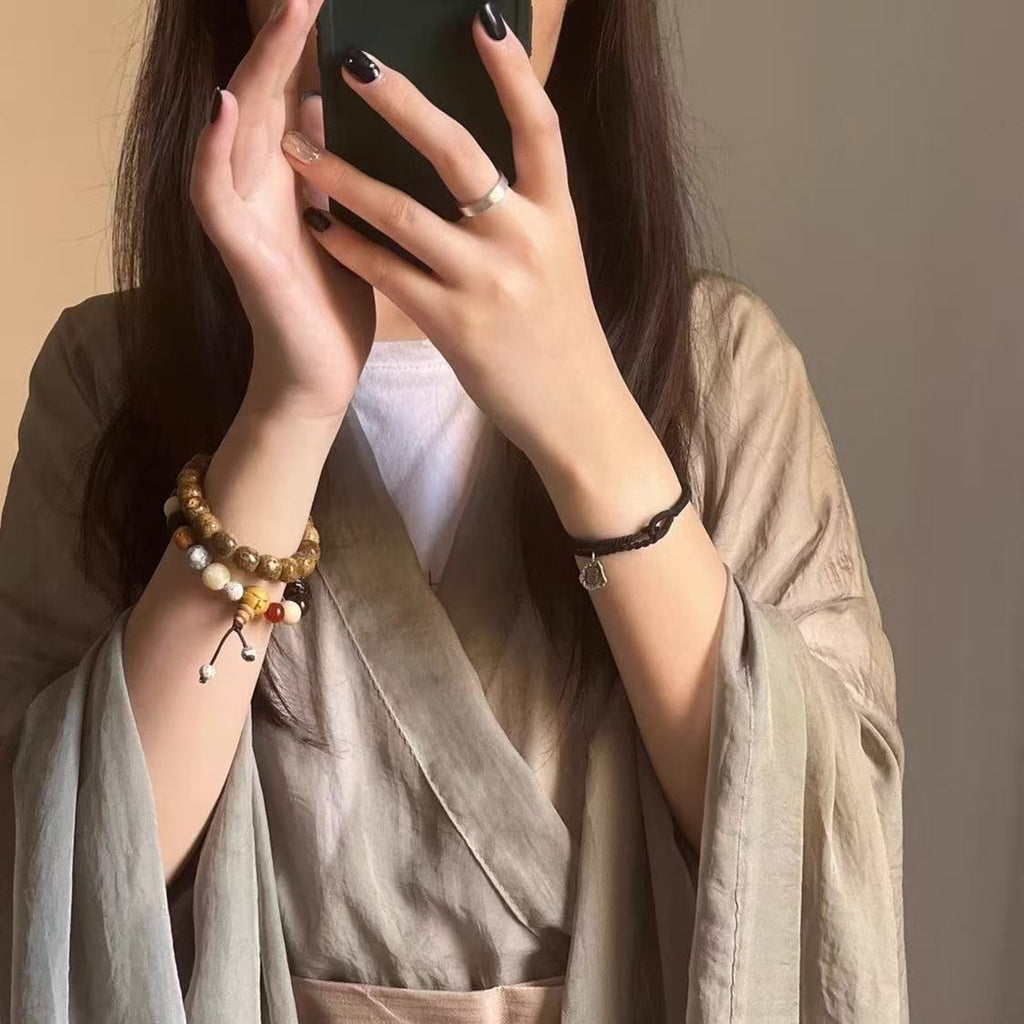 Zhalij 拉姆 Tibetan Red String Bracelet - Exquisitely Woven Dainty Bracelet