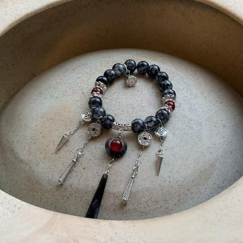 "Moonlit Eve | New Chinese-Style Ethnic Fashion: Vintage, Ancient Charm with Cool, Dark Mystique"