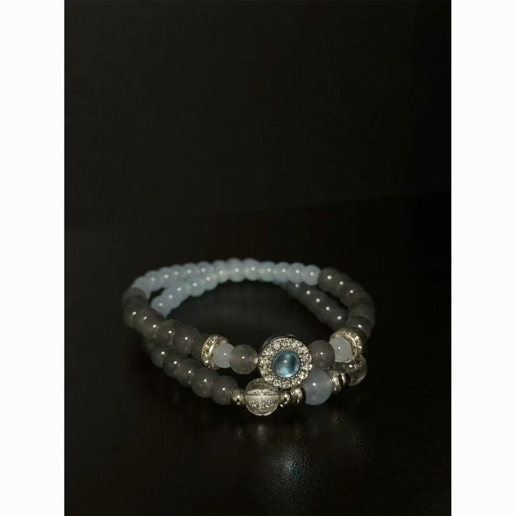 "Vintage | Grey • Moonlight • Beaded Bracelet"