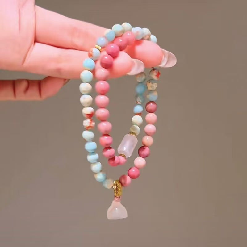 Double-Layer Lion Dance Beaded Bracelet - High-End Guochao & Artistic Style