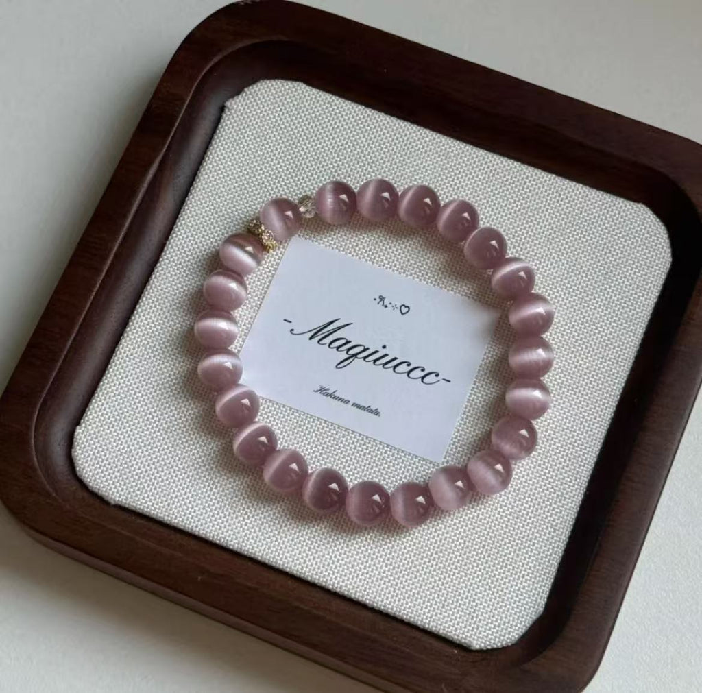 Pink Mist & Starry Eyes | Dried Rose Bracelet