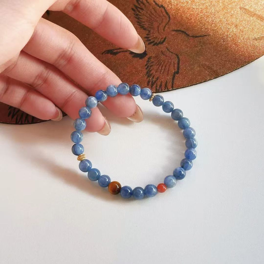"Yanhai Chenlan" | New Chinese-Style Natural Kyanite Bracelet with Cold Elegance