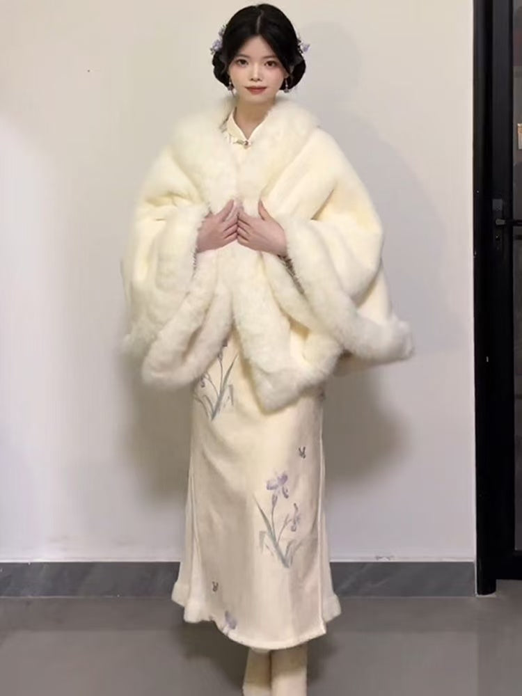 Vintage-Inspired Neo-Chinese Qipao with Wide Cuffs - Elegant for Daily Wear;