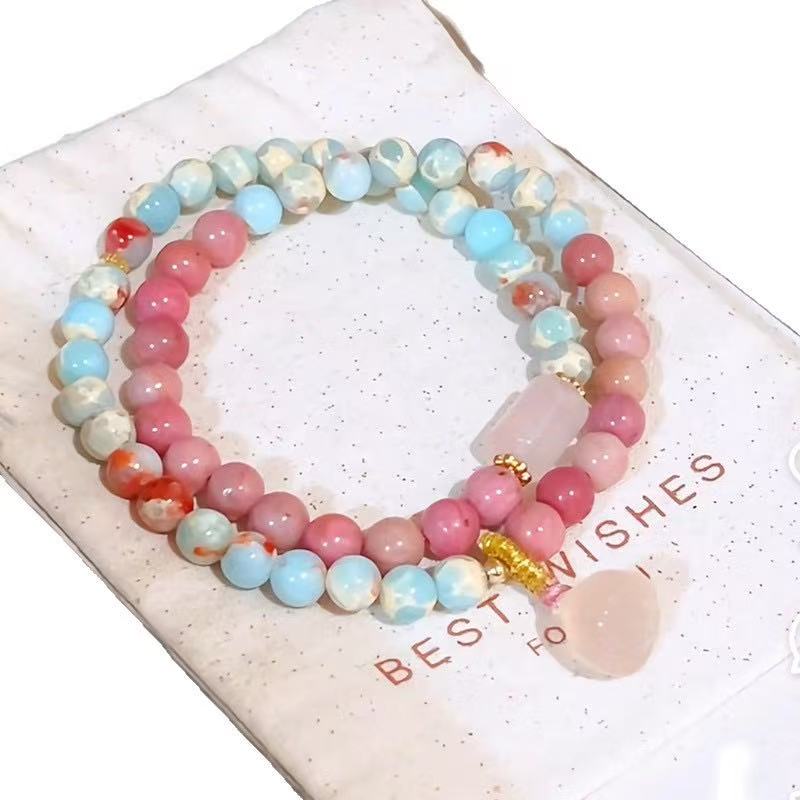 Double-Layer Lion Dance Beaded Bracelet - High-End Guochao & Artistic Style