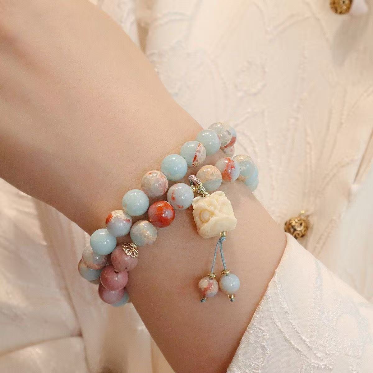 Double-Strand Lion Dance Bracelet: High-End, Guochao & Artistic
