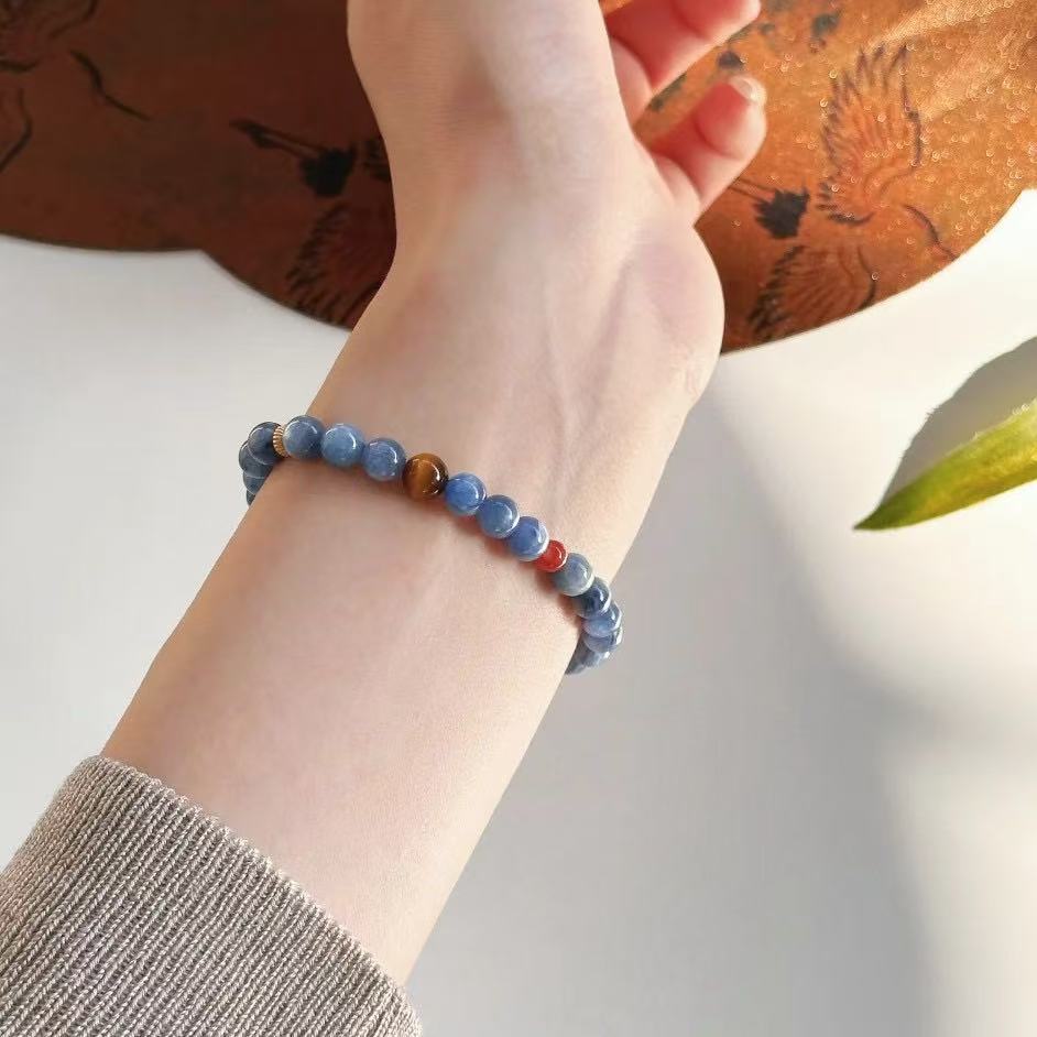 "Yanhai Chenlan" | New Chinese-Style Natural Kyanite Bracelet with Cold Elegance