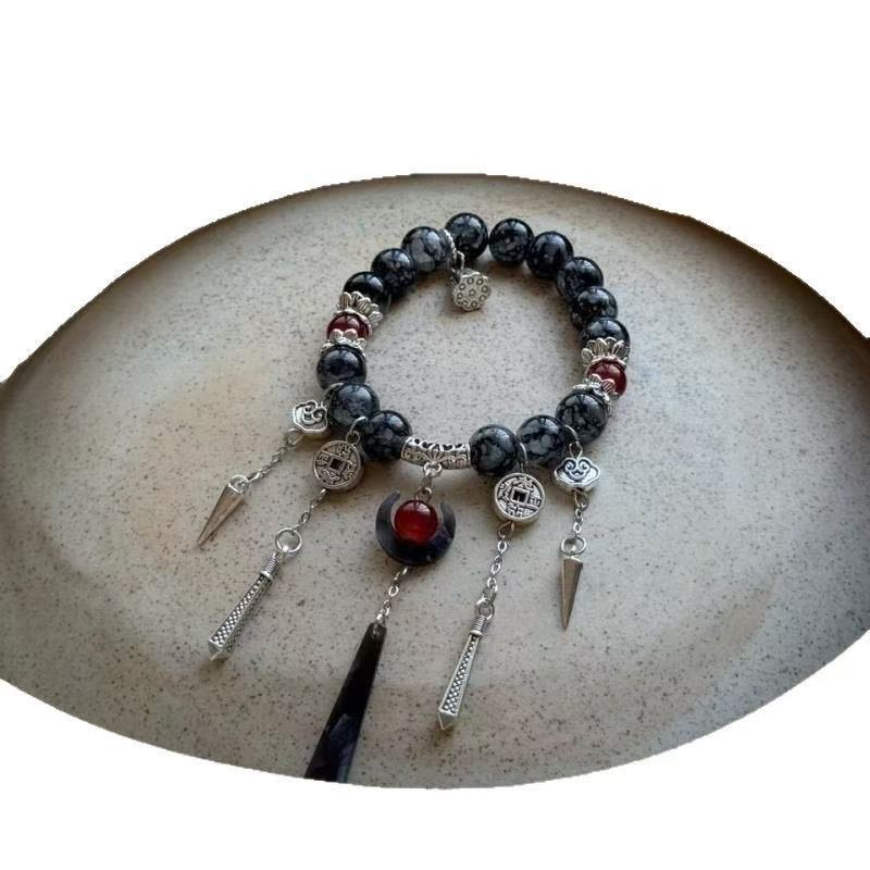 "Moonlit Eve | New Chinese-Style Ethnic Fashion: Vintage, Ancient Charm with Cool, Dark Mystique"