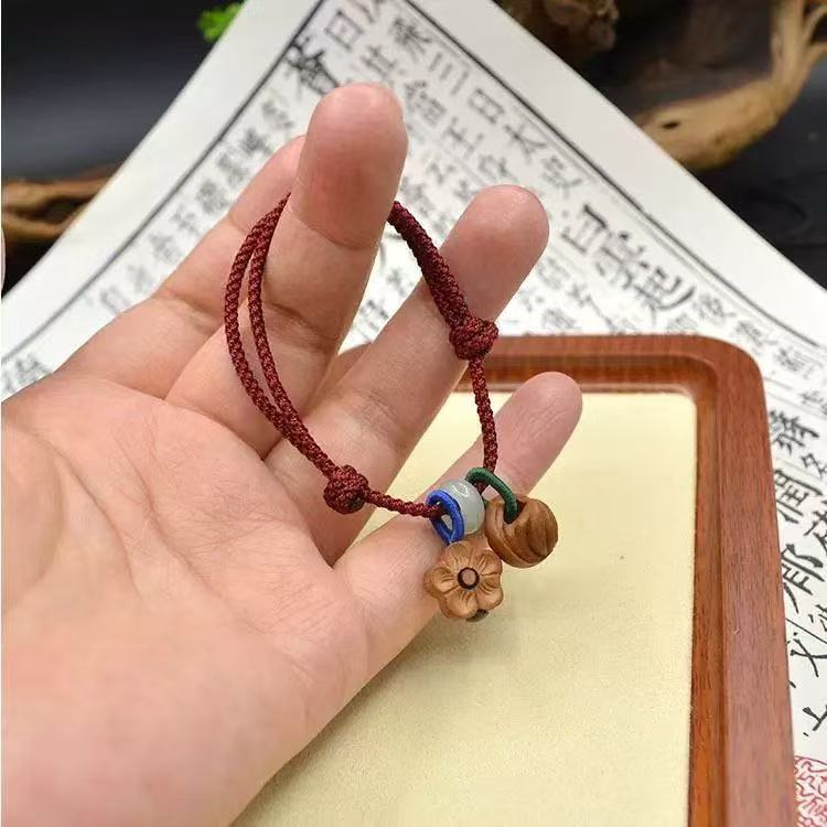 Peach Pit Bracelet | Peach Wood Amulet Hand Chain