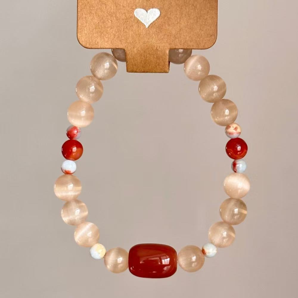 "Apricot Blossoms Blushing" | New Chinese-Style Translucent Bracelet: Vintage Chinese Aesthetic